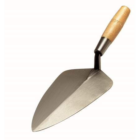 Picture of 10-1/2” Narrow Round Heel Brick Trowel with 6" Wood Handle